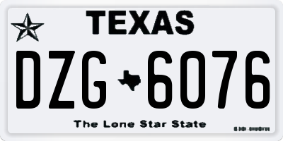 TX license plate DZG6076
