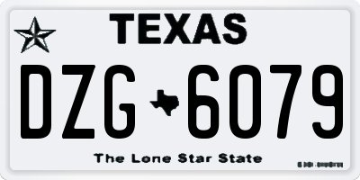 TX license plate DZG6079
