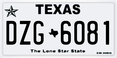 TX license plate DZG6081