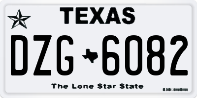 TX license plate DZG6082