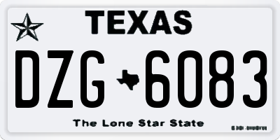 TX license plate DZG6083