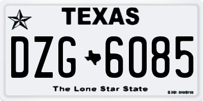 TX license plate DZG6085