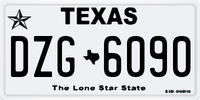 TX license plate DZG6090
