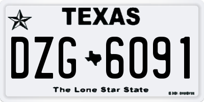 TX license plate DZG6091