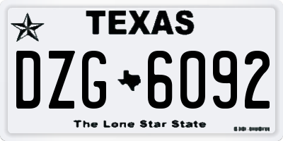 TX license plate DZG6092