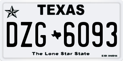 TX license plate DZG6093