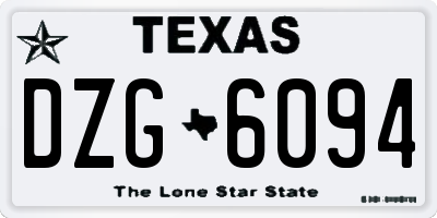 TX license plate DZG6094