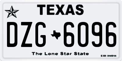TX license plate DZG6096