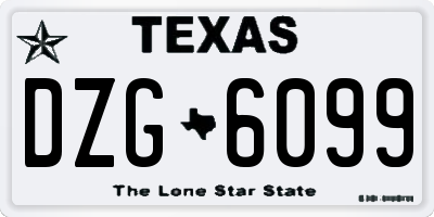 TX license plate DZG6099