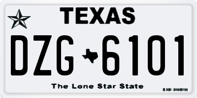 TX license plate DZG6101