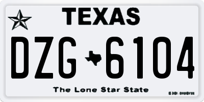 TX license plate DZG6104