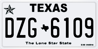 TX license plate DZG6109