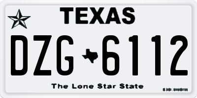 TX license plate DZG6112