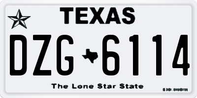 TX license plate DZG6114
