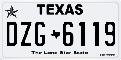 TX license plate DZG6119