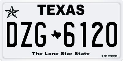 TX license plate DZG6120