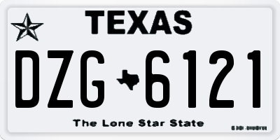 TX license plate DZG6121