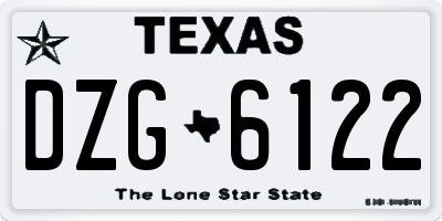 TX license plate DZG6122
