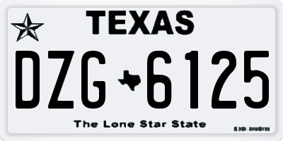 TX license plate DZG6125