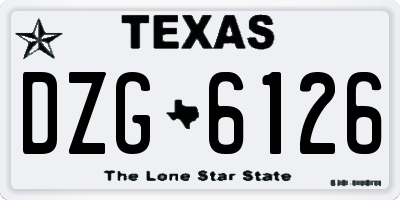 TX license plate DZG6126