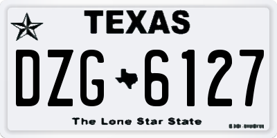 TX license plate DZG6127