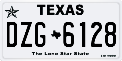 TX license plate DZG6128