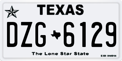 TX license plate DZG6129