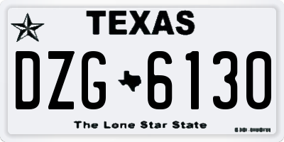 TX license plate DZG6130