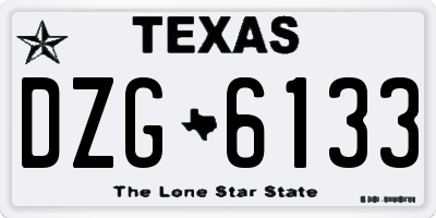 TX license plate DZG6133
