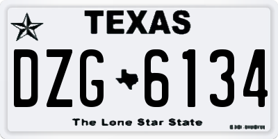 TX license plate DZG6134