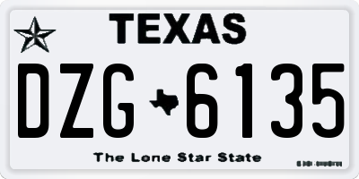 TX license plate DZG6135