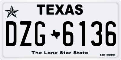 TX license plate DZG6136