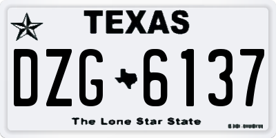 TX license plate DZG6137