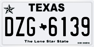 TX license plate DZG6139