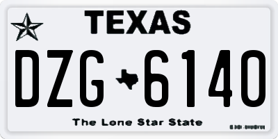TX license plate DZG6140