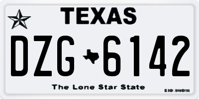 TX license plate DZG6142