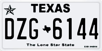 TX license plate DZG6144