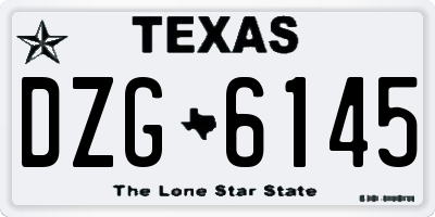 TX license plate DZG6145