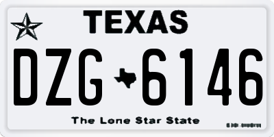 TX license plate DZG6146