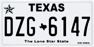 TX license plate DZG6147
