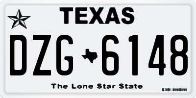 TX license plate DZG6148
