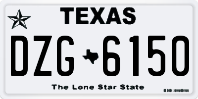 TX license plate DZG6150