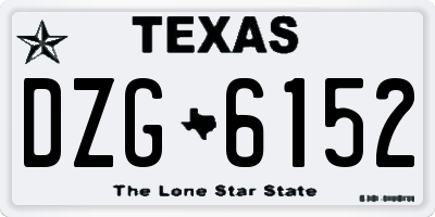 TX license plate DZG6152