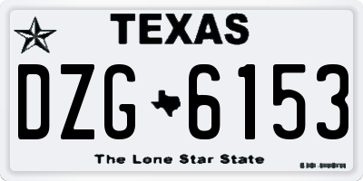 TX license plate DZG6153