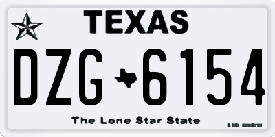 TX license plate DZG6154
