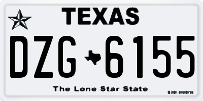 TX license plate DZG6155