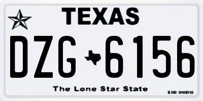 TX license plate DZG6156