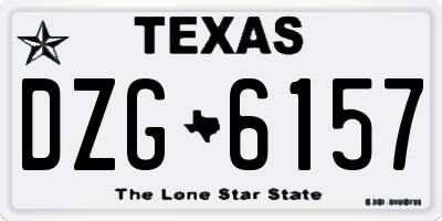 TX license plate DZG6157