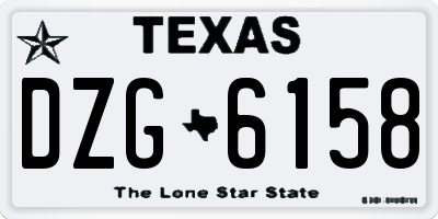 TX license plate DZG6158