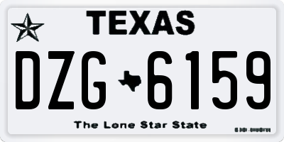 TX license plate DZG6159